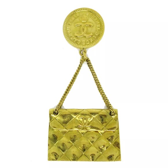 Chanel Bag Brooch Pin Gold 94A AK38330k - Picture 1 of 8